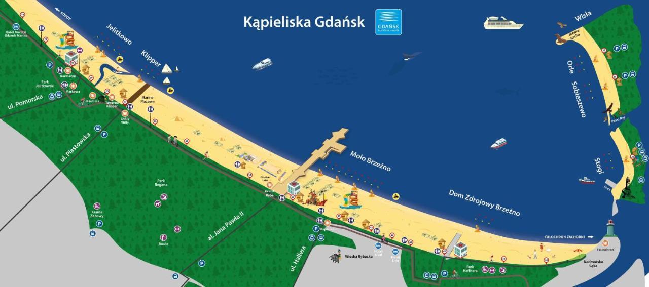 Apartamento Sunny Sleeps 4 By The Beach With Garden Patio - Gdansk Przymorze Exterior foto